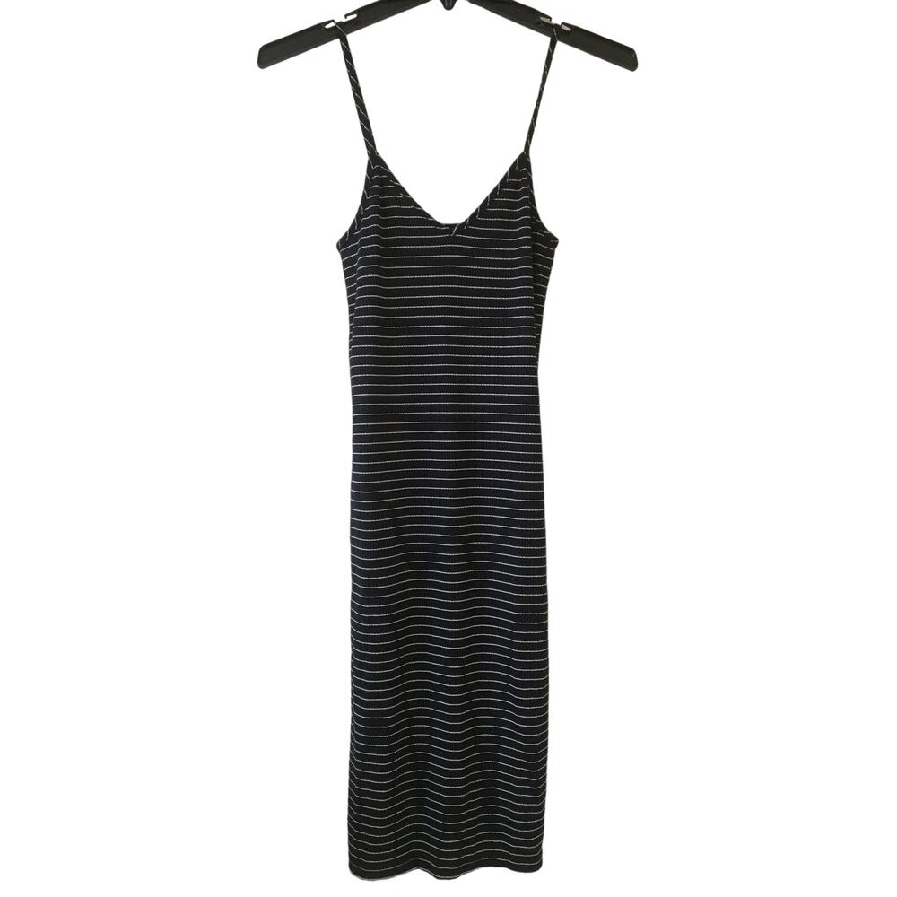Velvet Torch Large fits like S Spaghetti Strap Lined Black & White Striped Dress